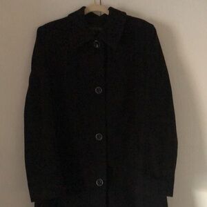 Women's Kristen Blake fall lambwool cashmere long career Black Coat